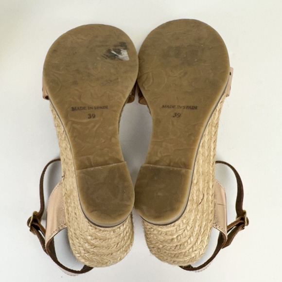 Eric Michael Rose Gold Metallic Espadrille Wedge Sandals Spain‎ Shoes EU 39 US 9 - Picture 8 of 10
